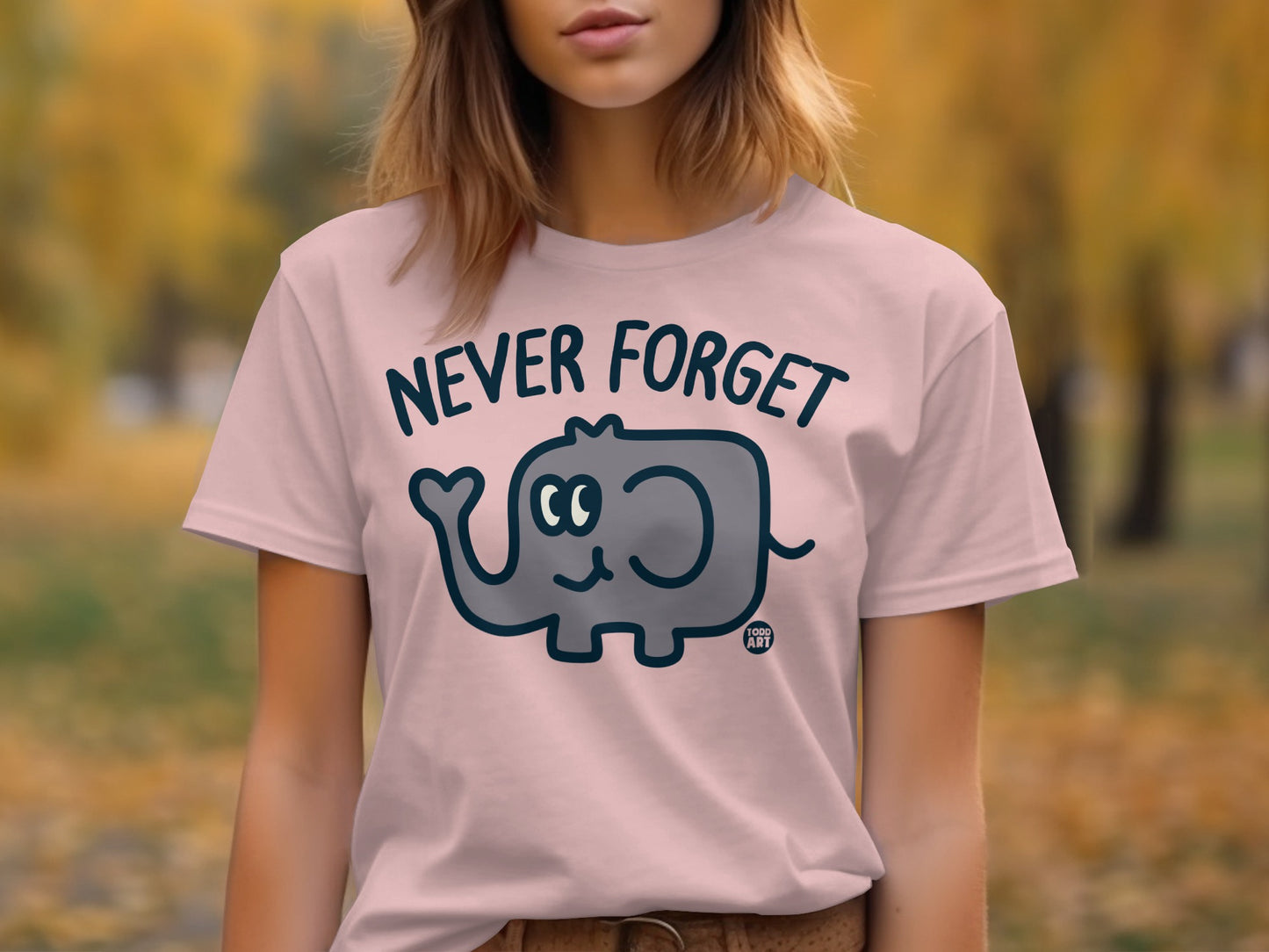 Never Forget Cute Elephant Graphic Printed TShirt product