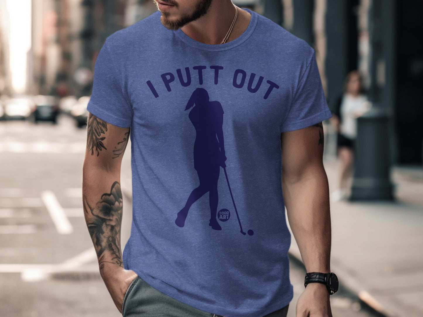 I Putt Out Silhouette Design Men's T-shirt