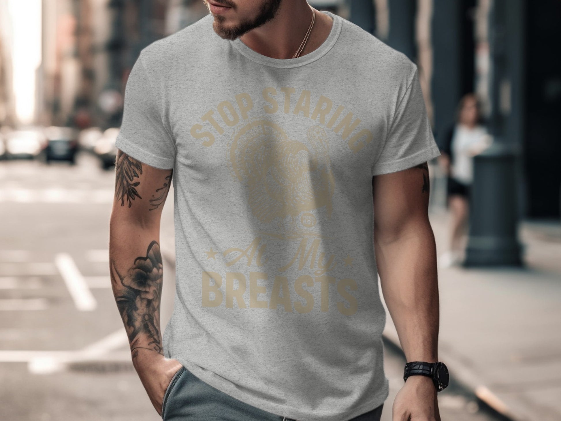 Stop Staring at My Breasts Graphic T-Shirt Product