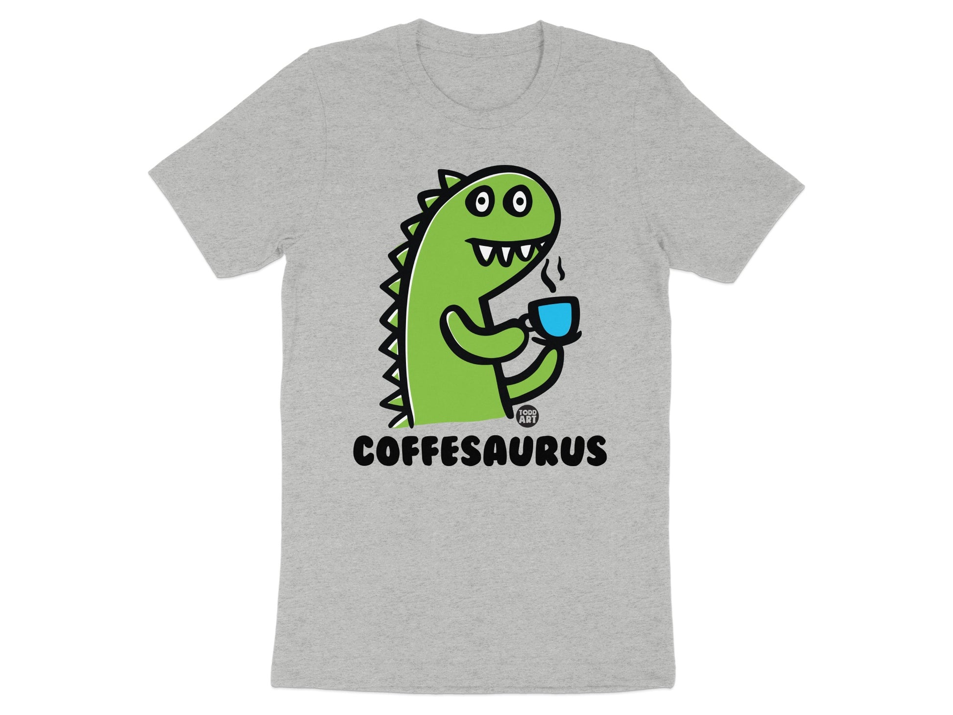 Coffeesaurus Dinosaur Holding Cup Graphic T-Shirt product