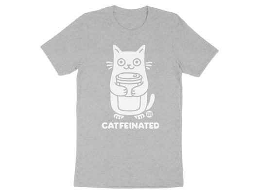 Catfeinated Cartoon Cat with Coffee Shirt product type