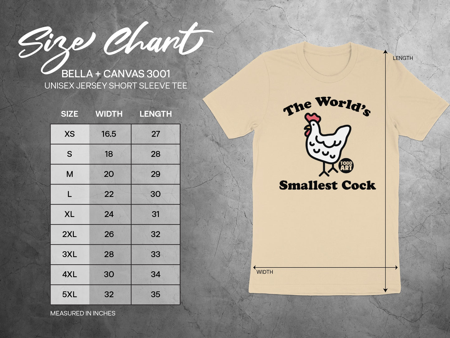 The World's Smallest Cock unisex jersey short sleeve tee product