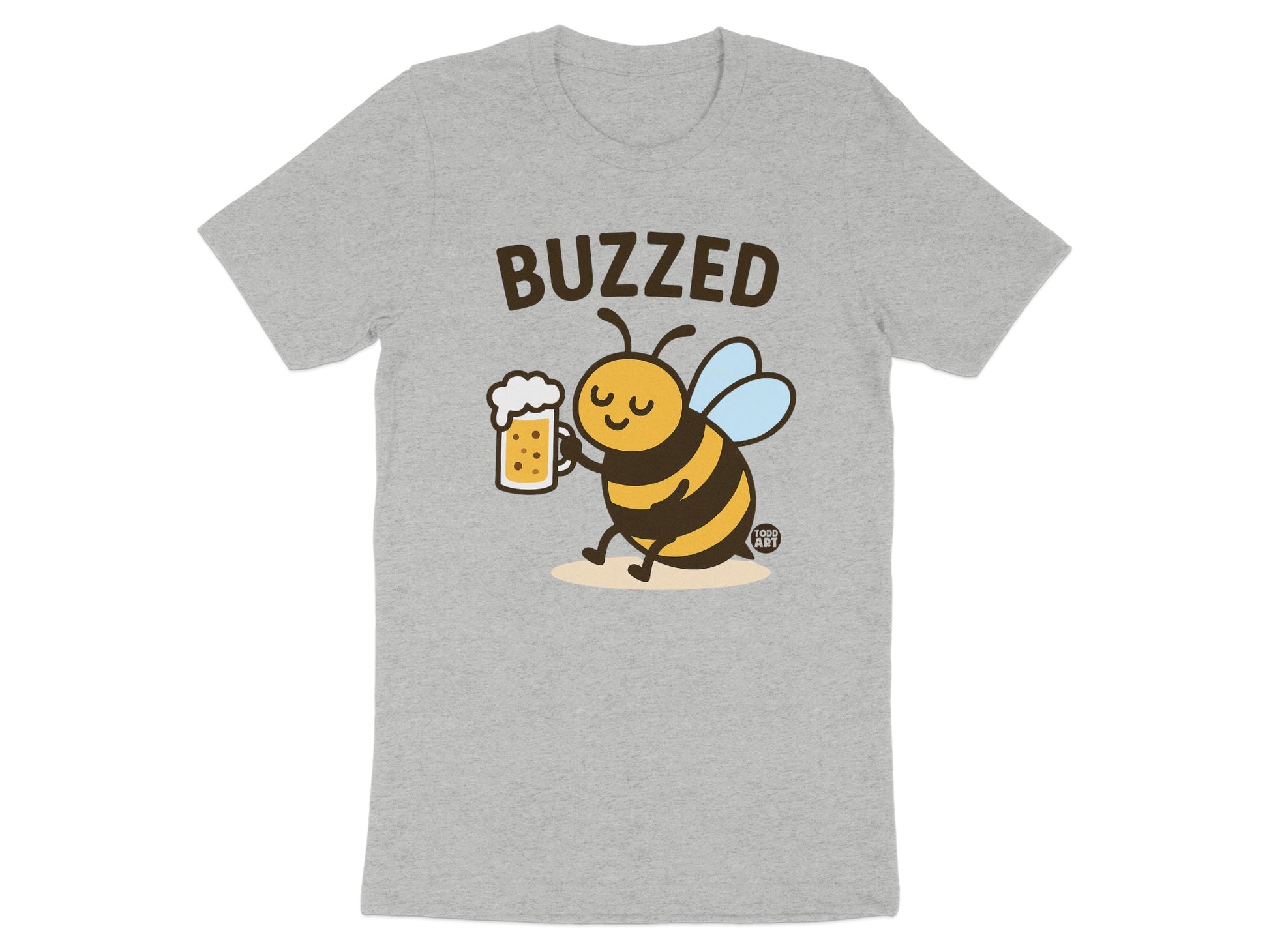 Buzzed Cute Bee with Beer Graphic Tee-Shirt product type