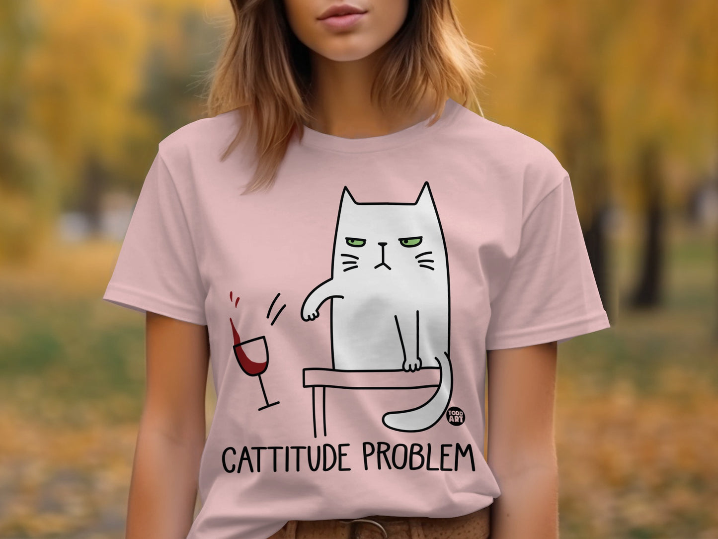 Cat Illustration with Funny Caption Shirt product