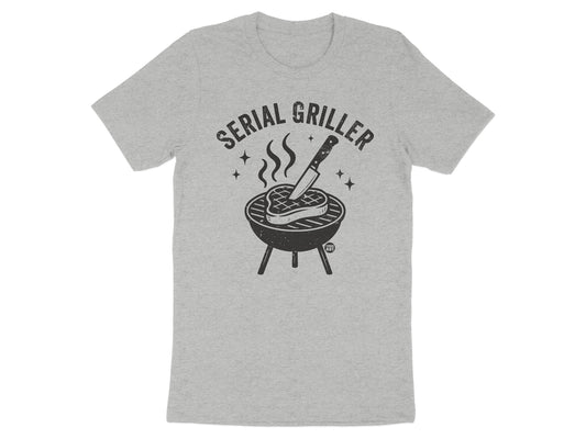 Serial Griller Graphic Tee Shirt Fun Cooking Product