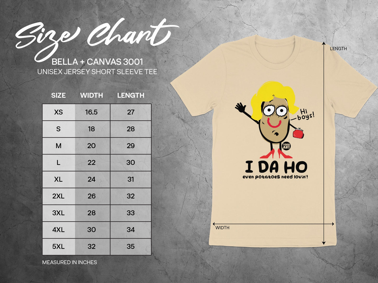 Funny Hi Boys Potato Graphic Unisex Jersey Short Sleeve Tee