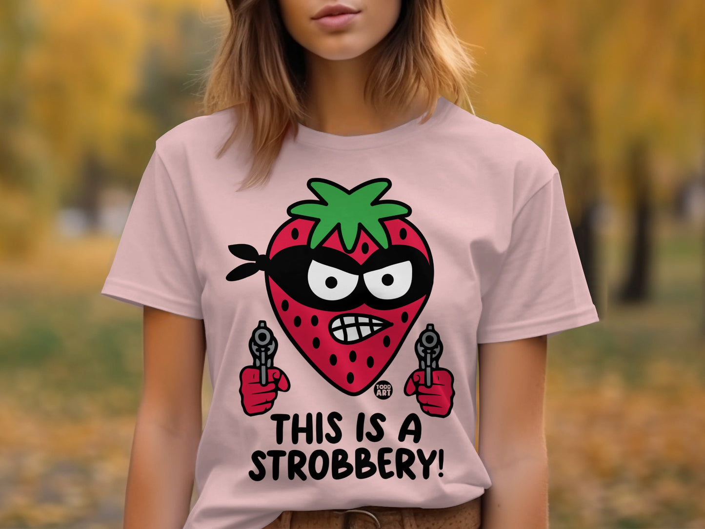 Funny Strawberry Robber Character Design T-shirt product