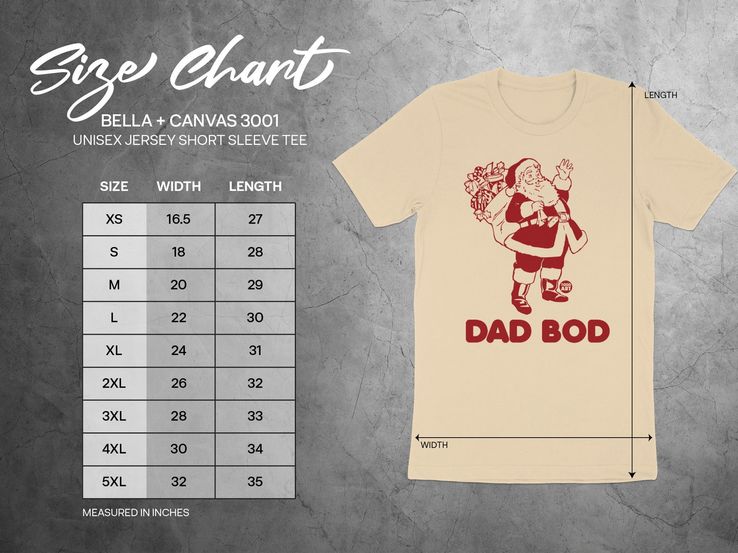 Dad Bod Santa Graphic Tee Short Sleeve Shirt product type