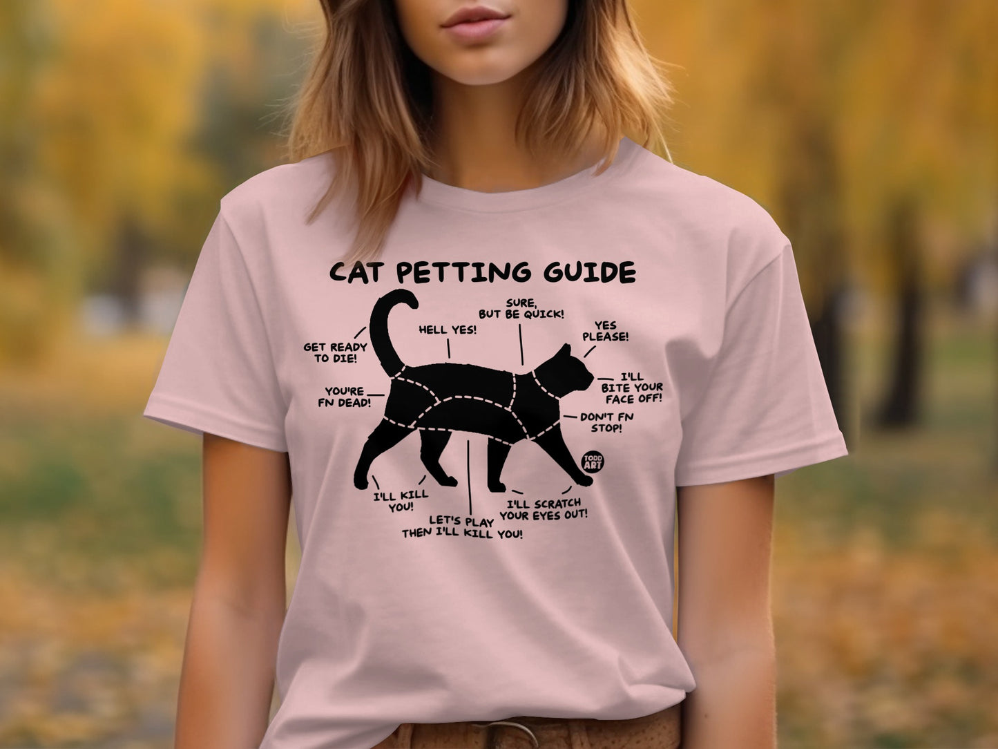 Cat Petting Guide Instructional Graphic T-shirt product