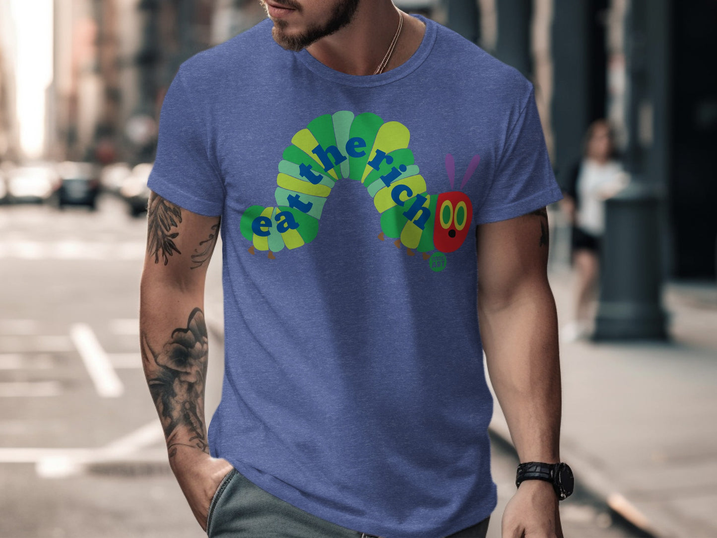 Colorful Caterpillar Eat the Rich T-shirt