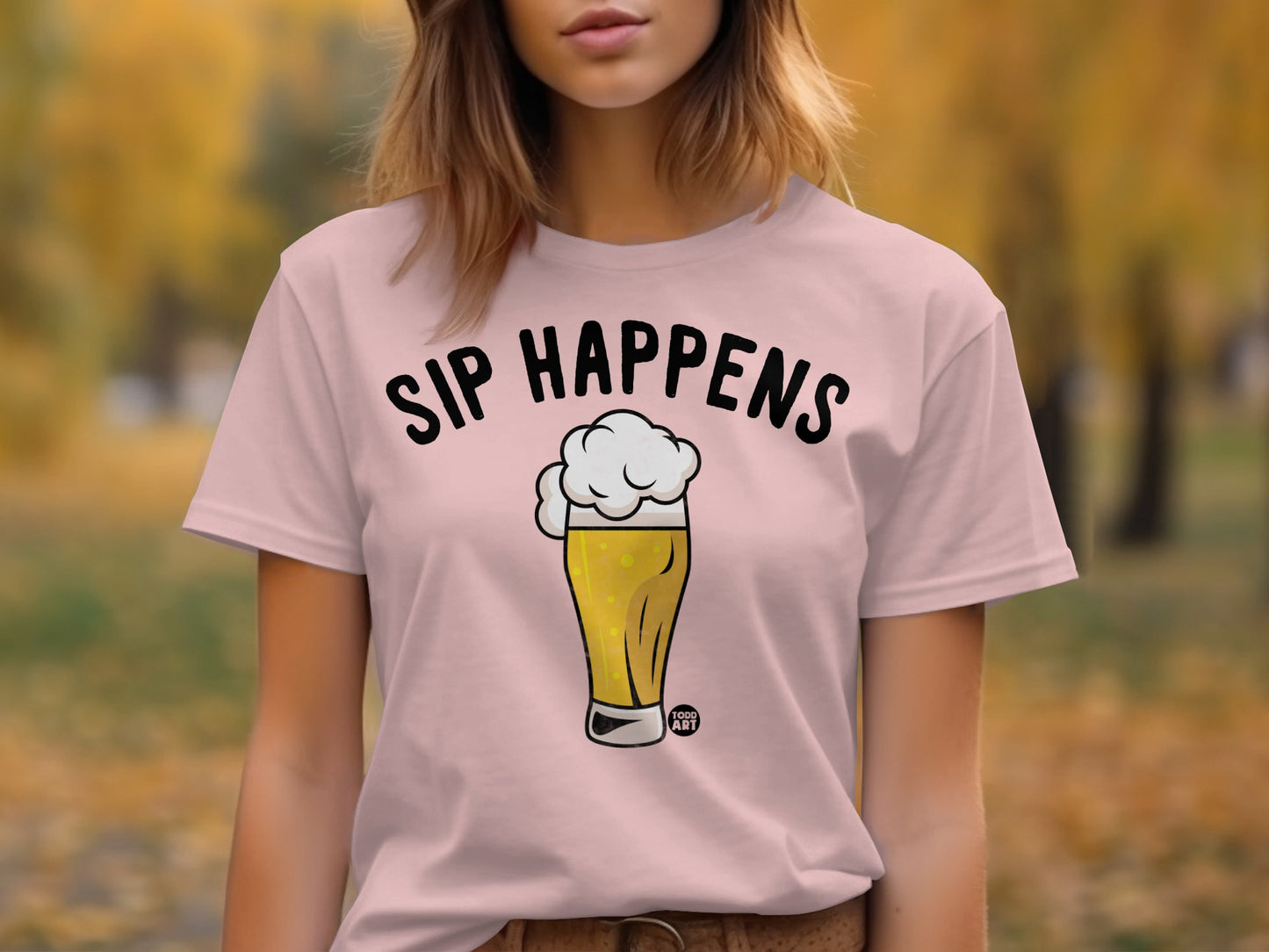 Sip Happens Beer and Humor Design T-shirt product