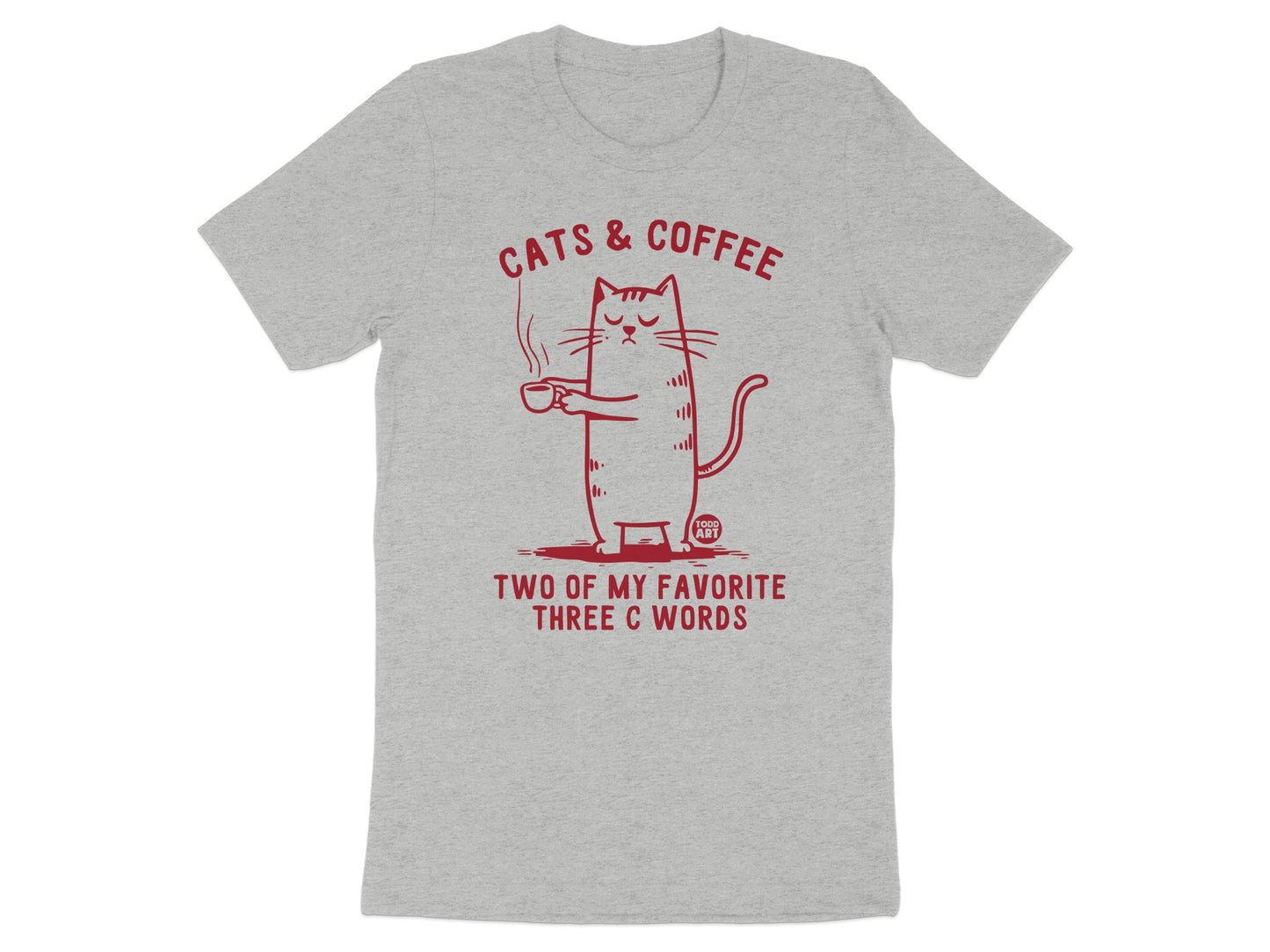 Cats and Coffee Funny Graphic T-Shirt product type