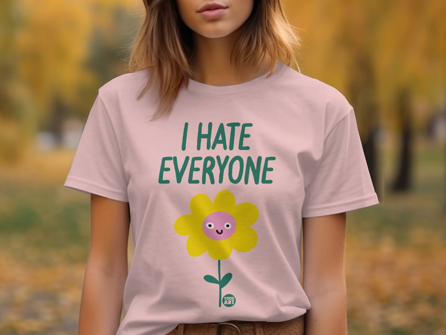 I Hate Everyone Yellow Flower T-Shirt