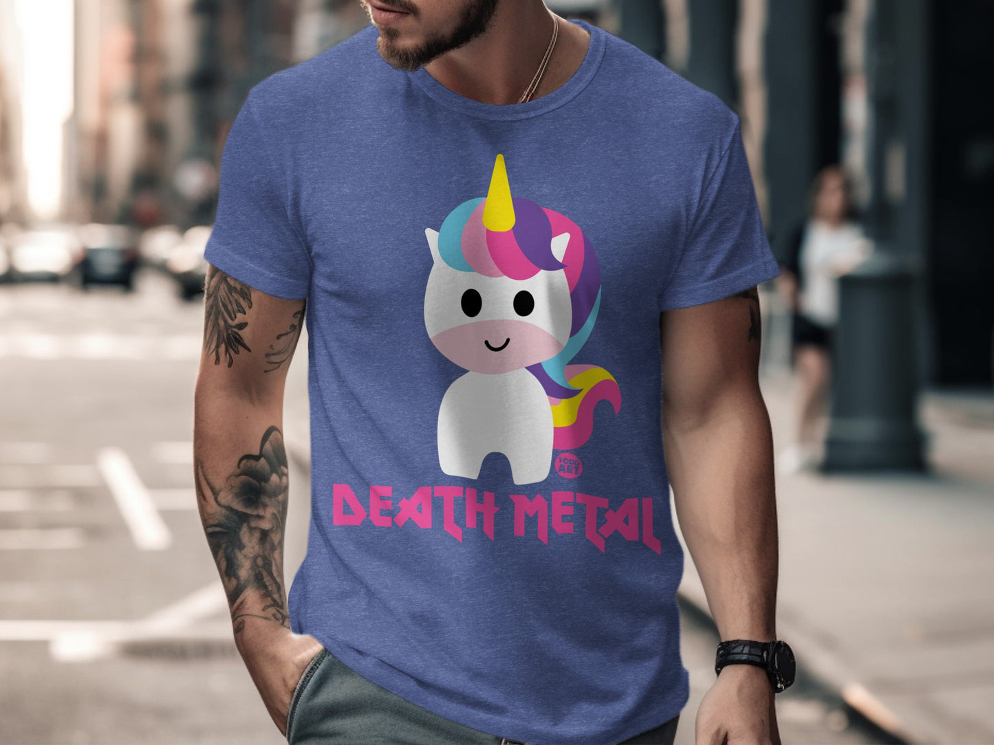 Cute Unicorn Death Metal Graphic T-Shirt
