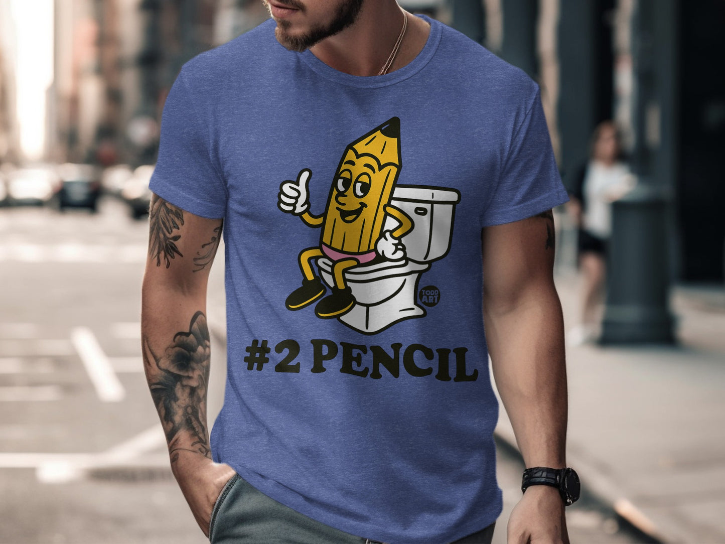 Funny Graphic Tee with #2 Pencil Design Shirt