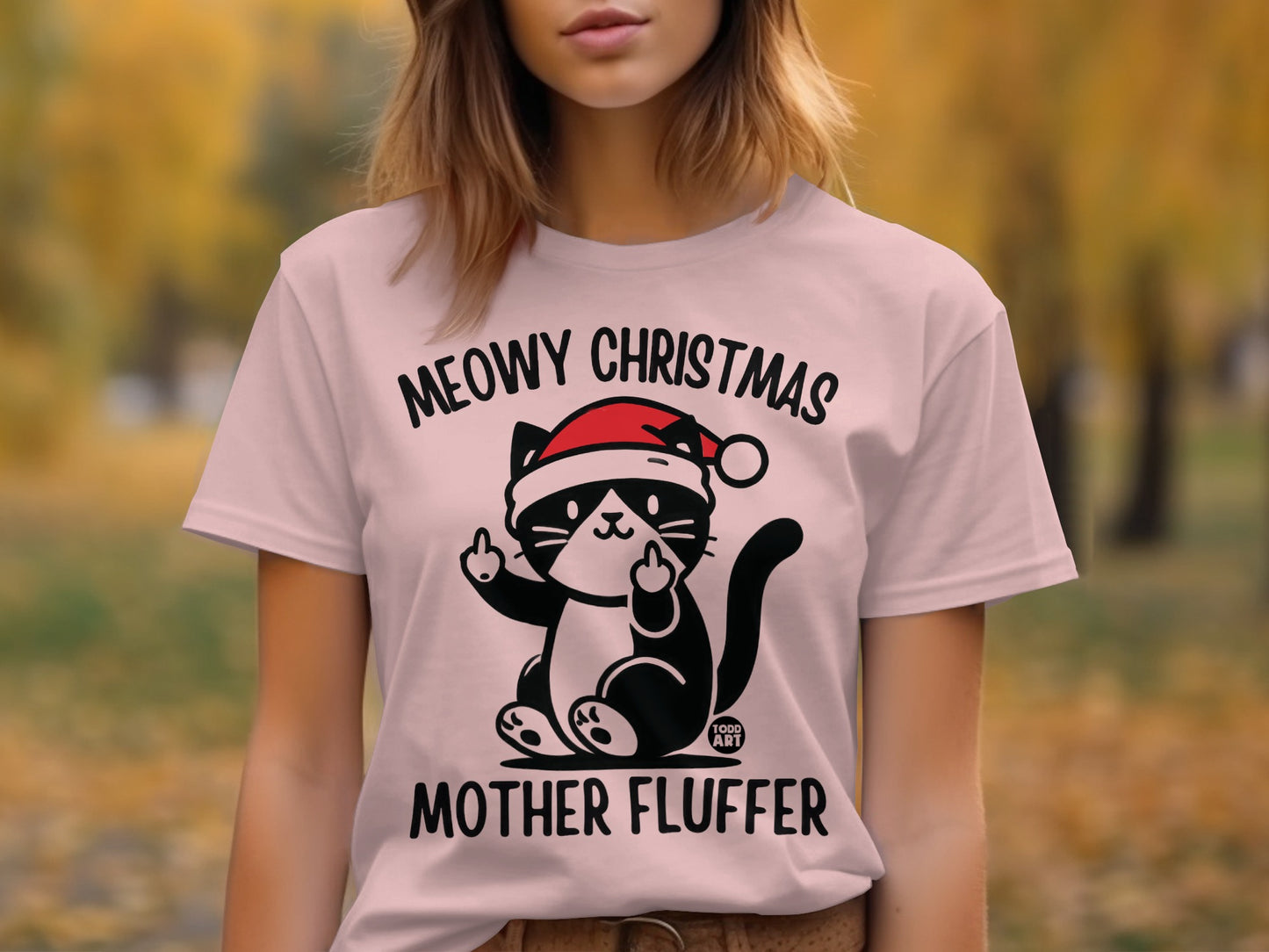 Meowy Christmas Mother Fluffer Cat Graphic T-Shirt product type