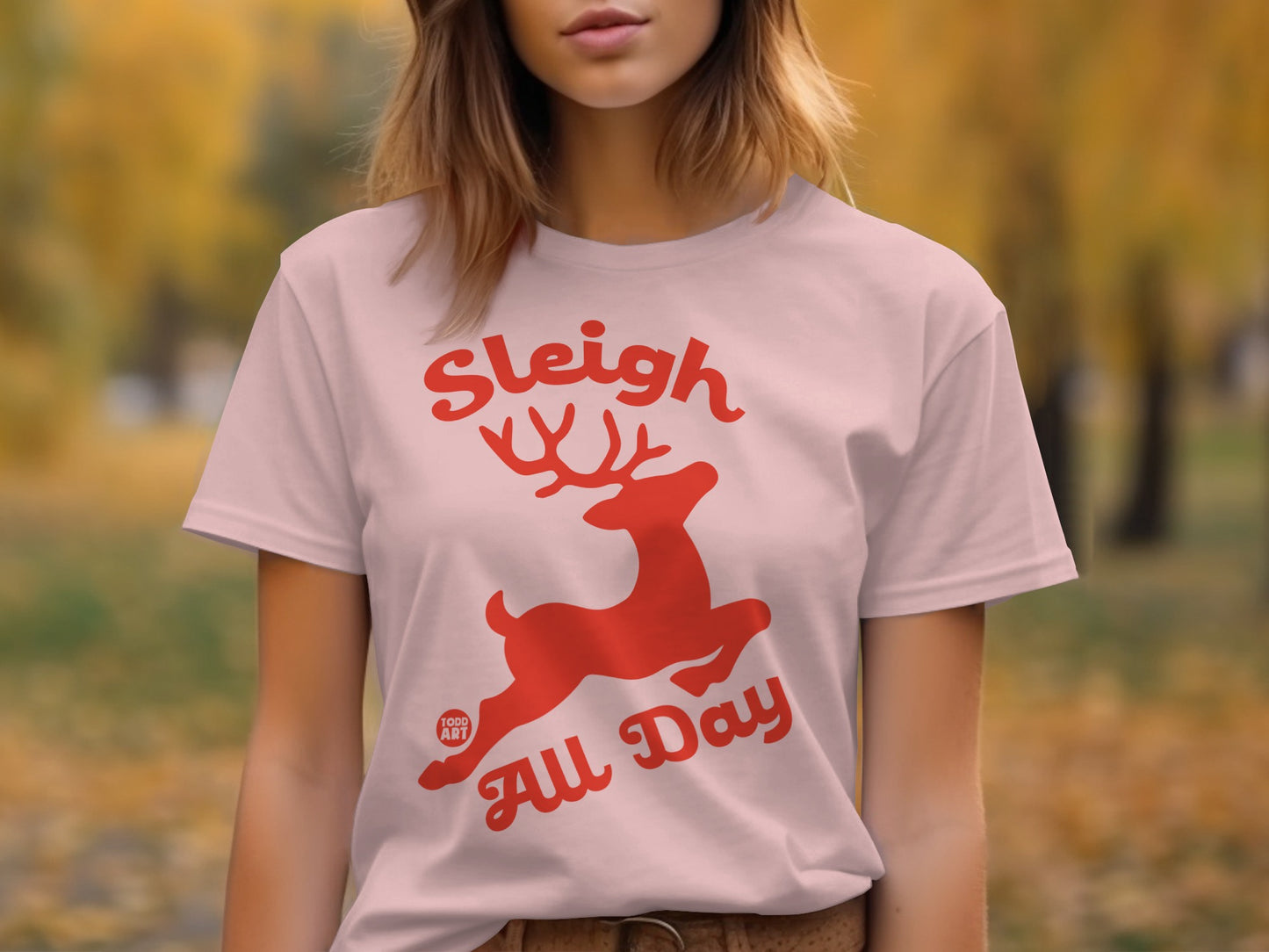 Sleigh All Day Festive Reindeer Graphic T-Shirt product