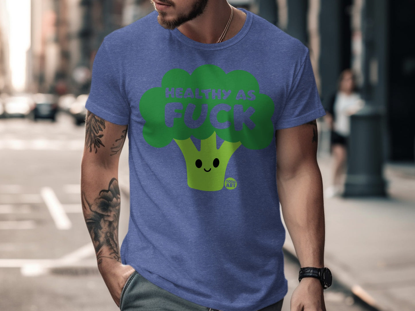 Healthy As Fuck Graphic T-Shirt Fun Design Casual Tee
