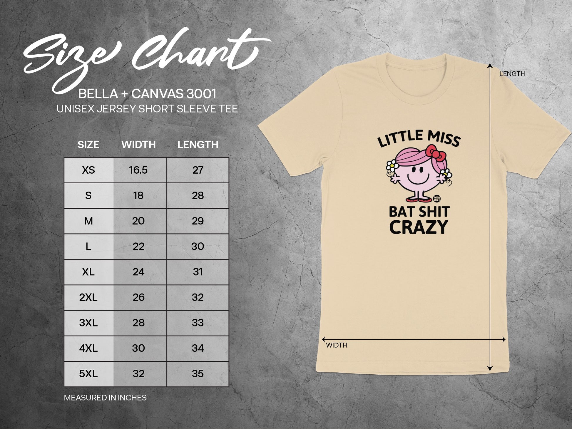 Little Miss Bat Shit Crazy Unisex Jersey Tee