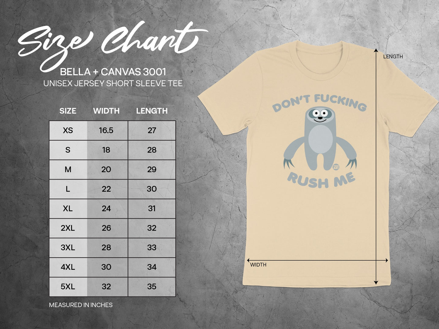 Don't Fucking Rush Me Sloth Short Sleeve Tee