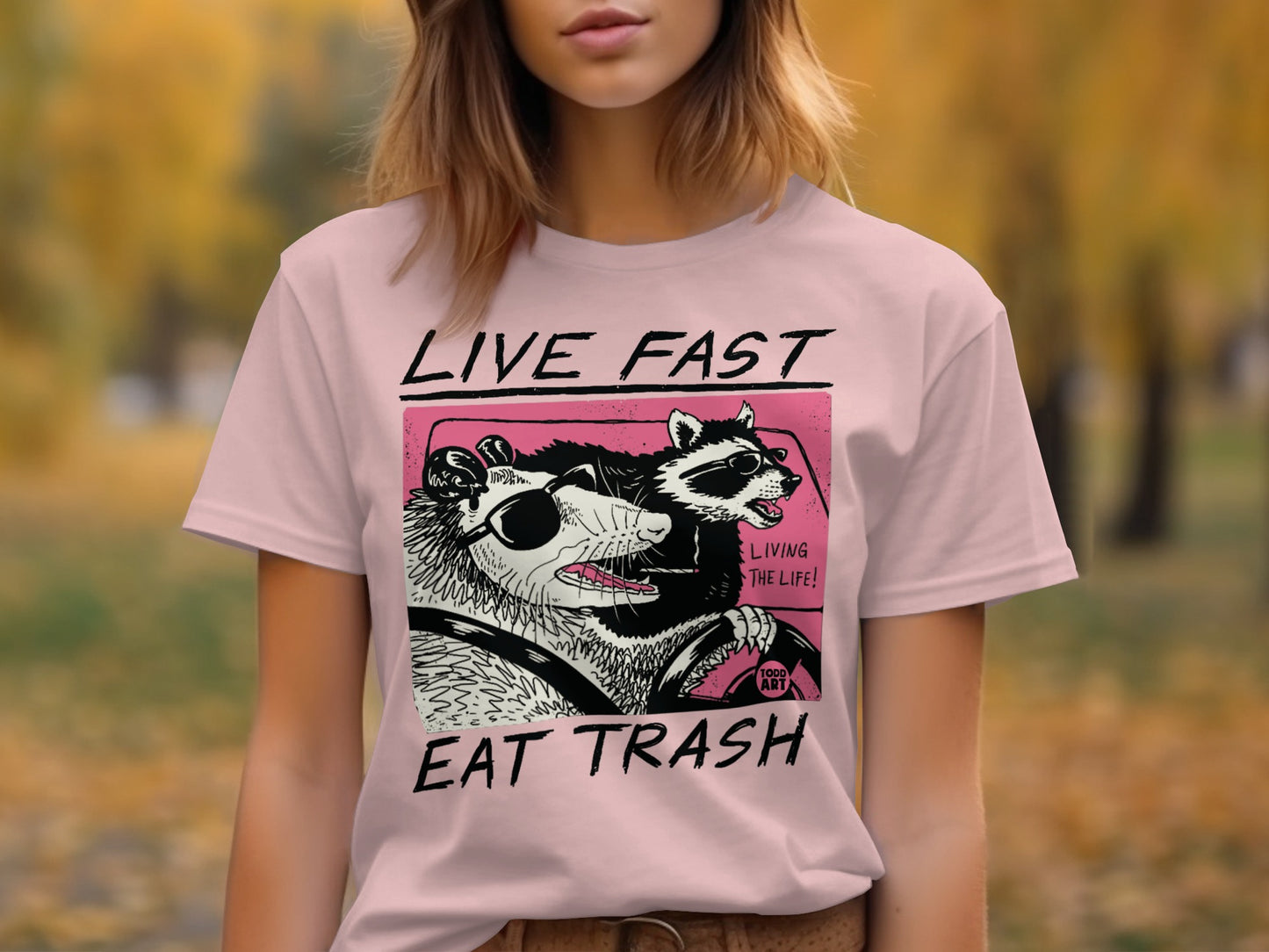 Live Fast Eat Trash Graphic T-shirt