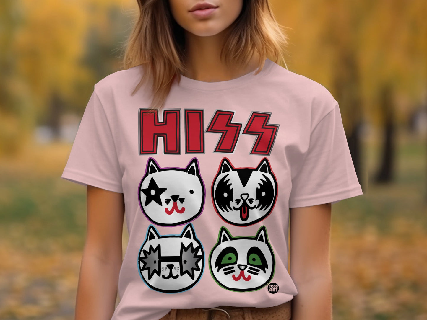 HISS Cat Faces Graphic Tee Women's Shirt product
