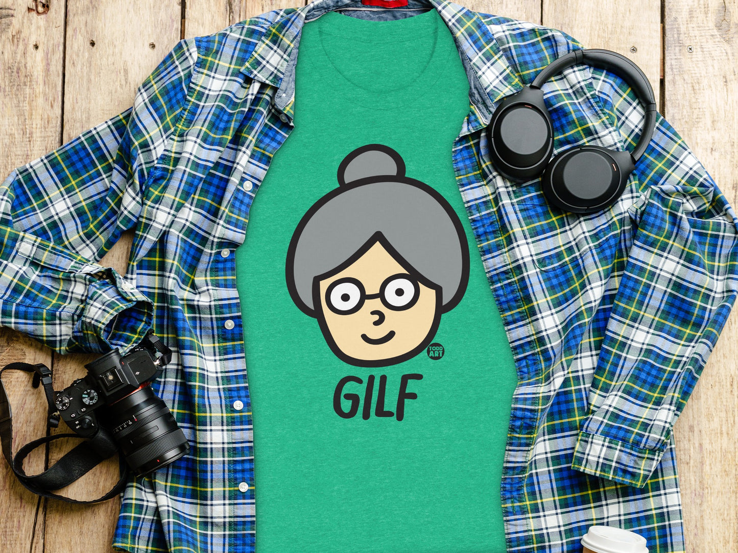 Fun Graphic Tee with Unique Cartoon Grandma Design product