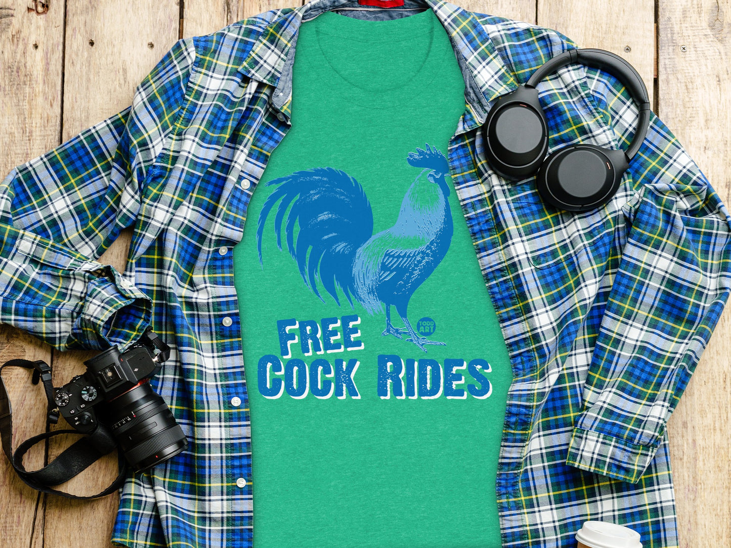 Free Cock Rides Graphic Tee Shirt product