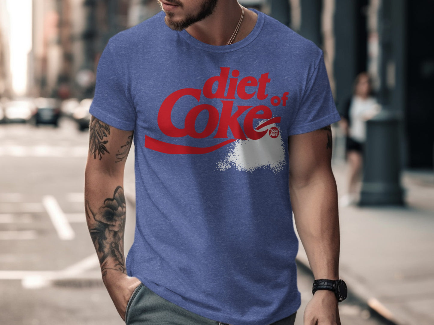 Diet of Coke Blue T-Shirt Bold Graphic Tee Design