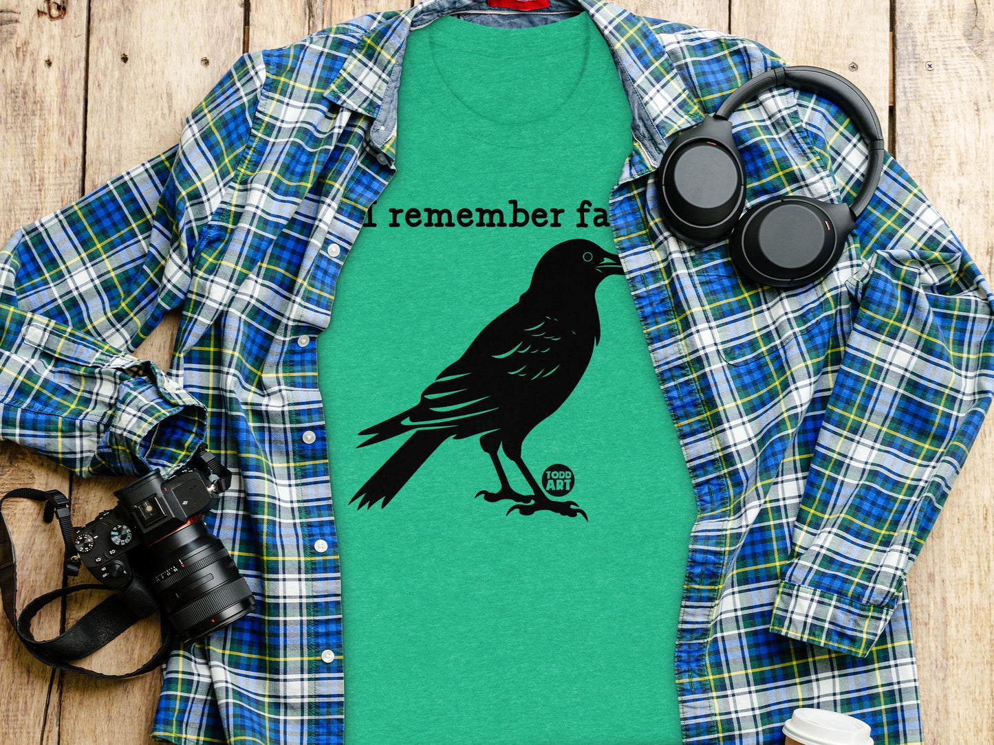 I Remember Faces Crow Graphic Design T-Shirt product type