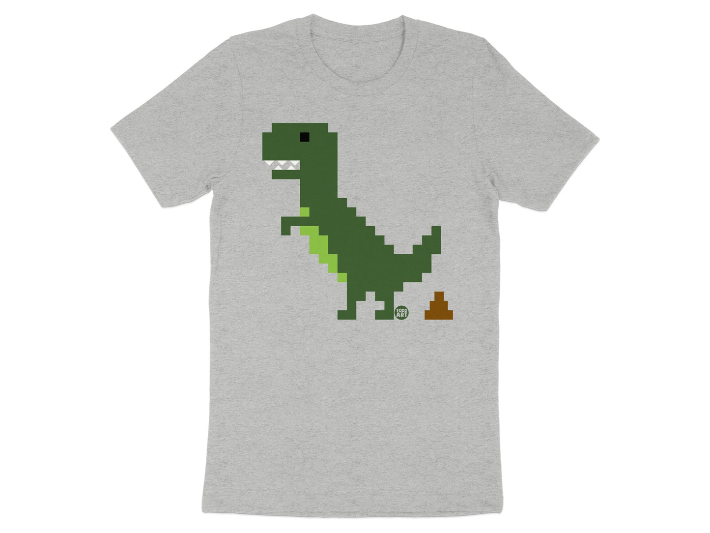 Green Pixel Dinosaur with Poop Graphic T-shirt product