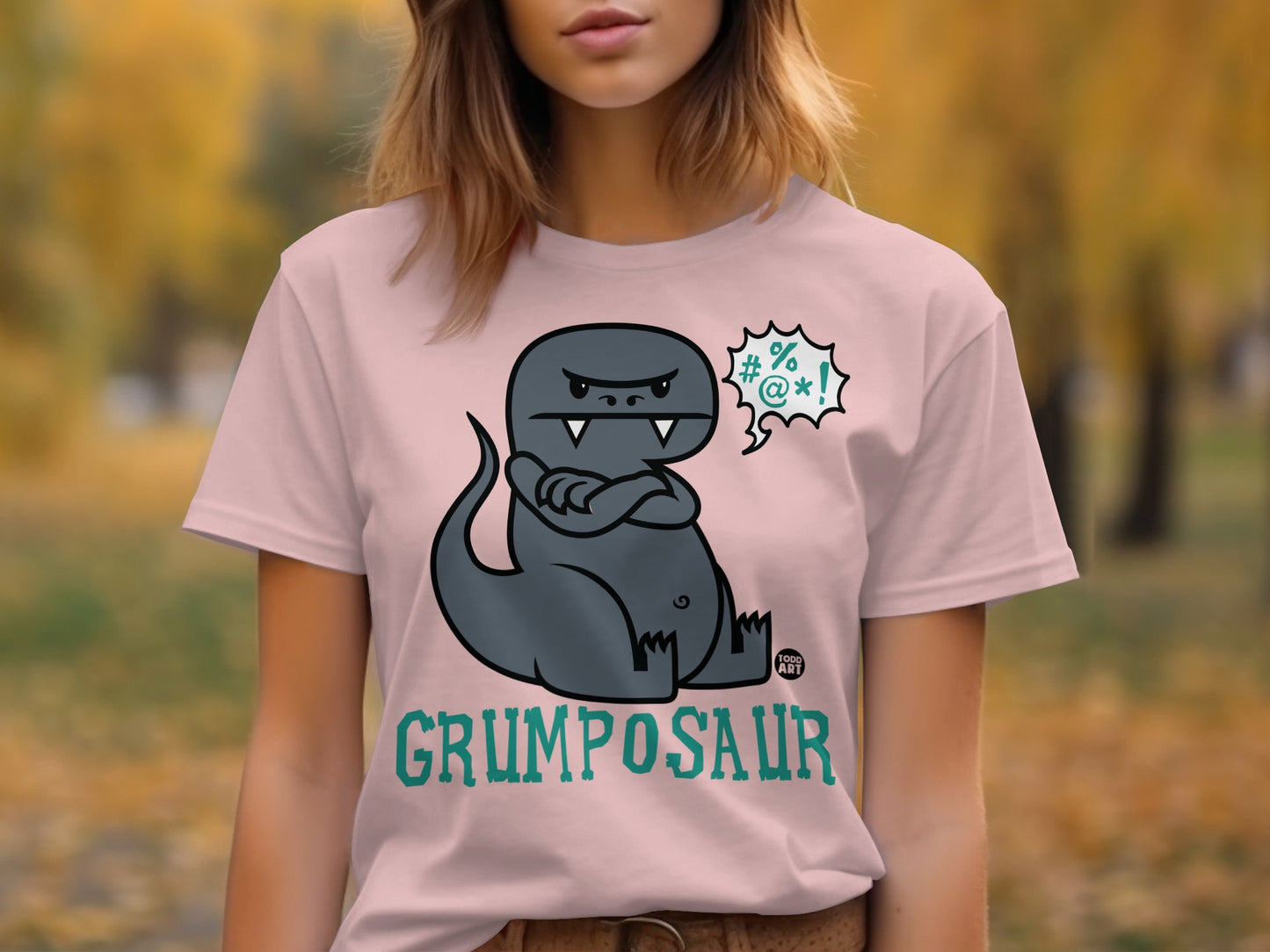Grumpy Dinosaur Graphic Tee Fun Kids T-Shirt Clothing Product