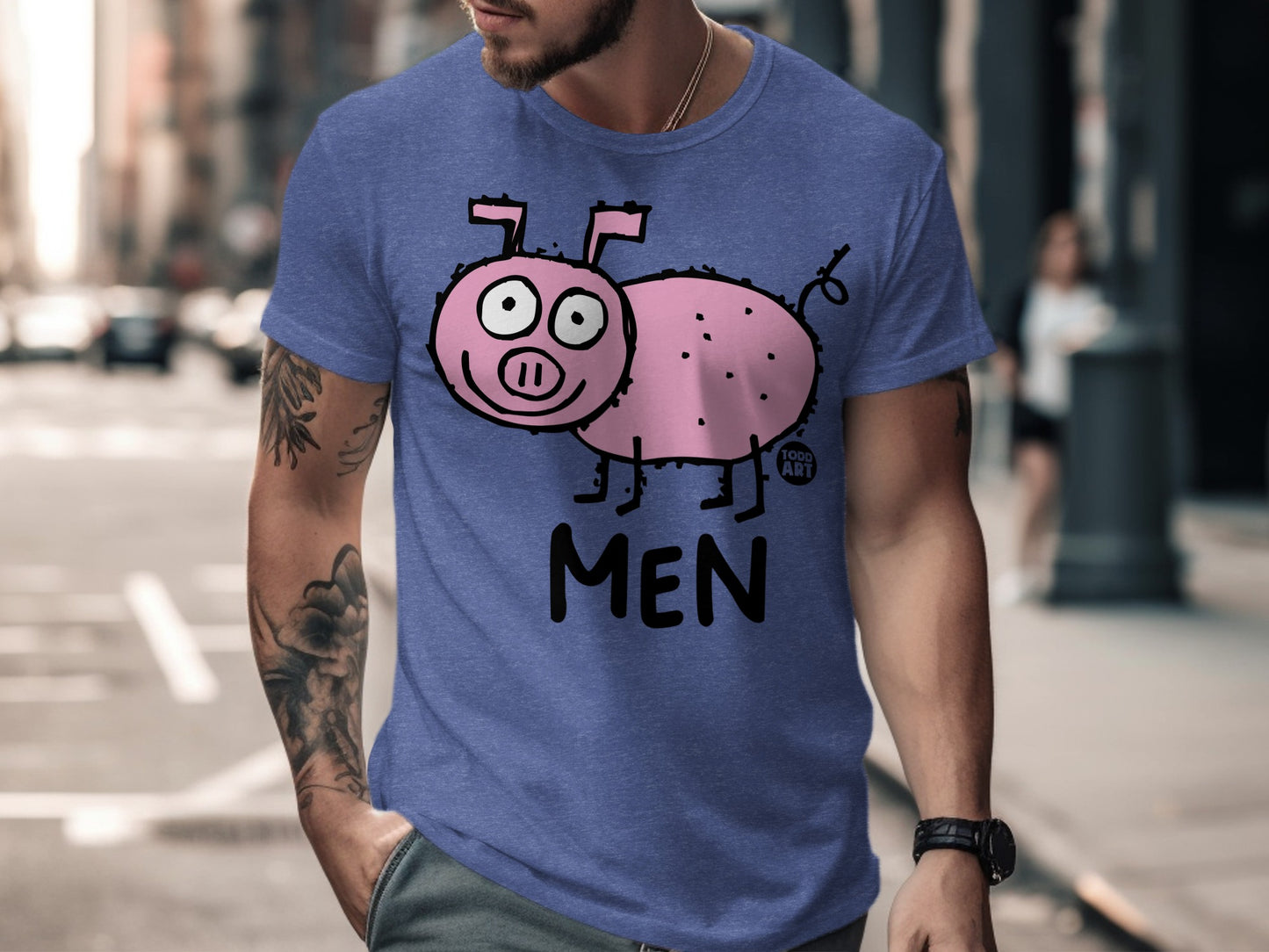 Funny Pig Cartoon Graphic Cute And Humorous Men Shirt