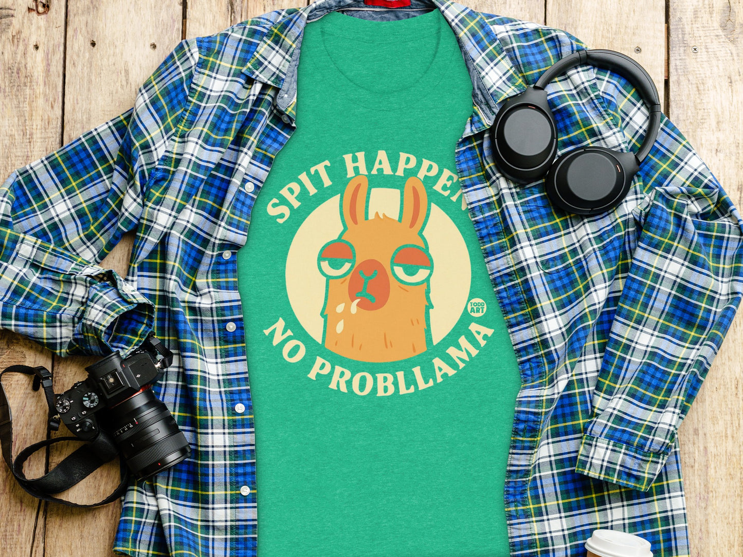 Spit Happens No Probllama Graphic T-shirt product type