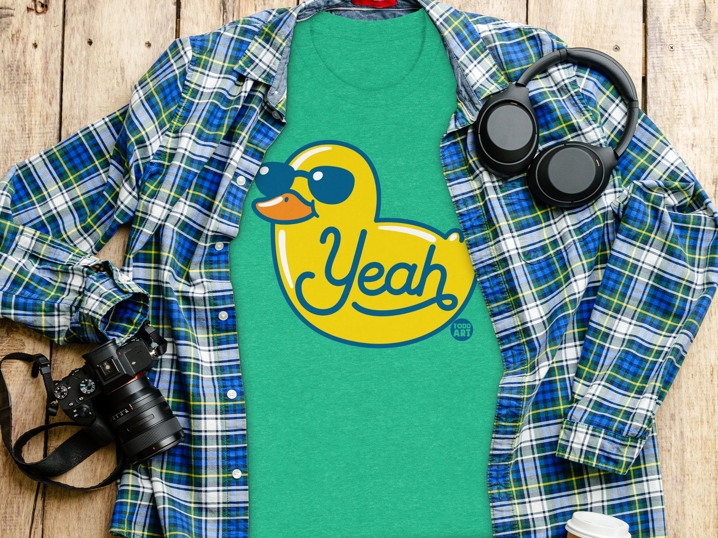 Cool Duck With Sunglasses Yeah Printed T-Shirt product type