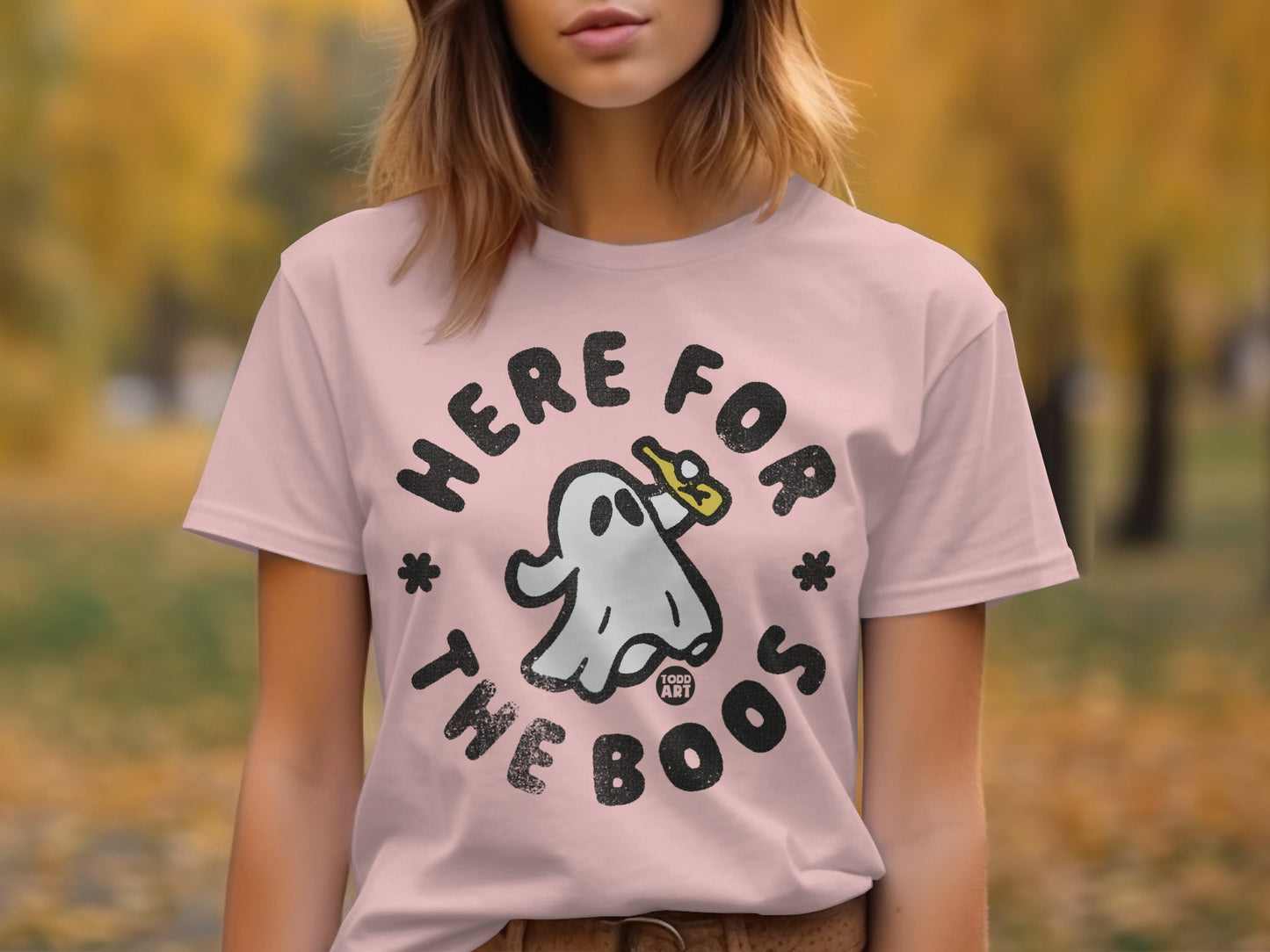 Here For The Boos Halloween Ghost Graphic Tee product
