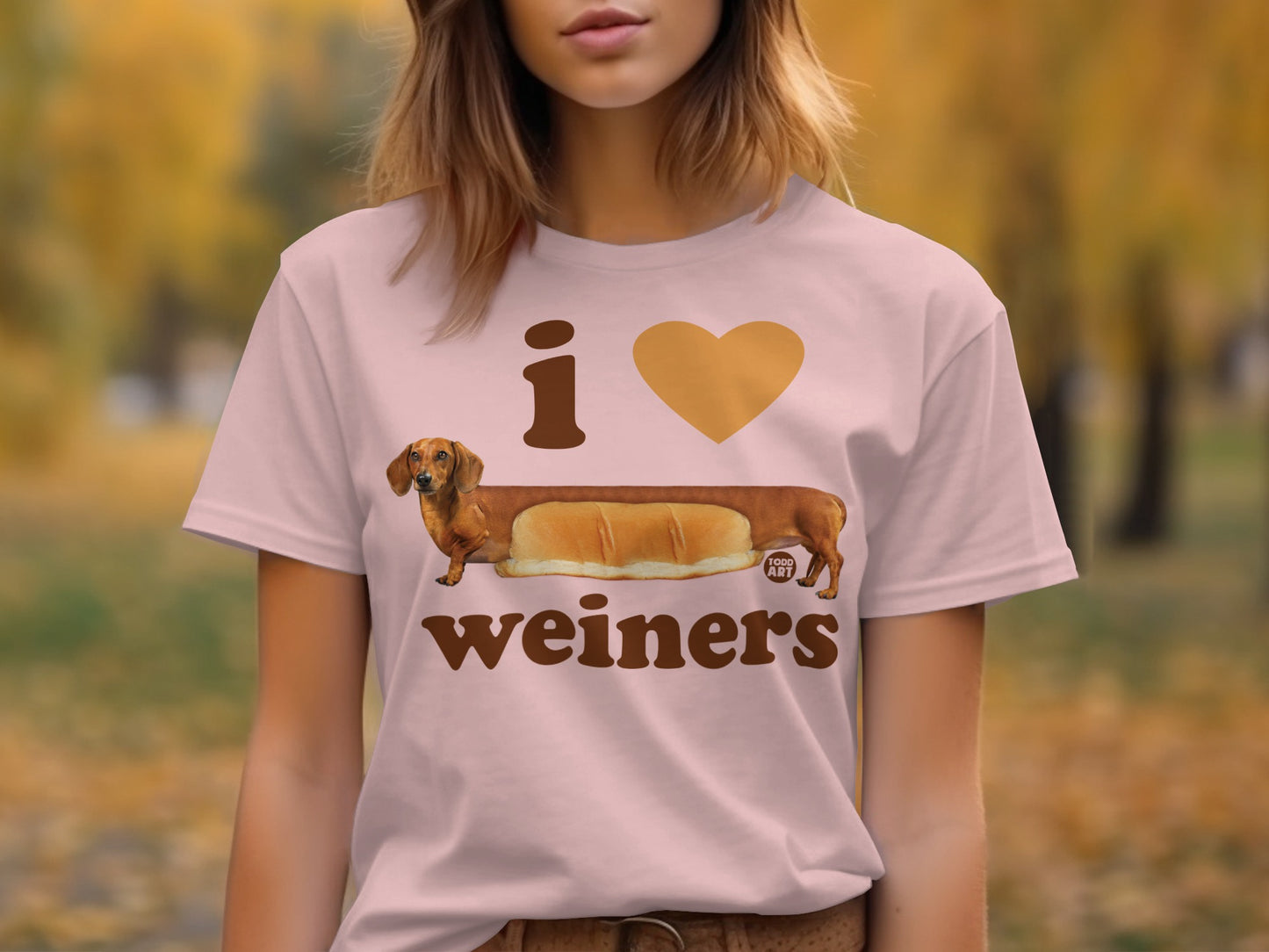 I Love Weiners Graphic Tee with Dachshund Design product type