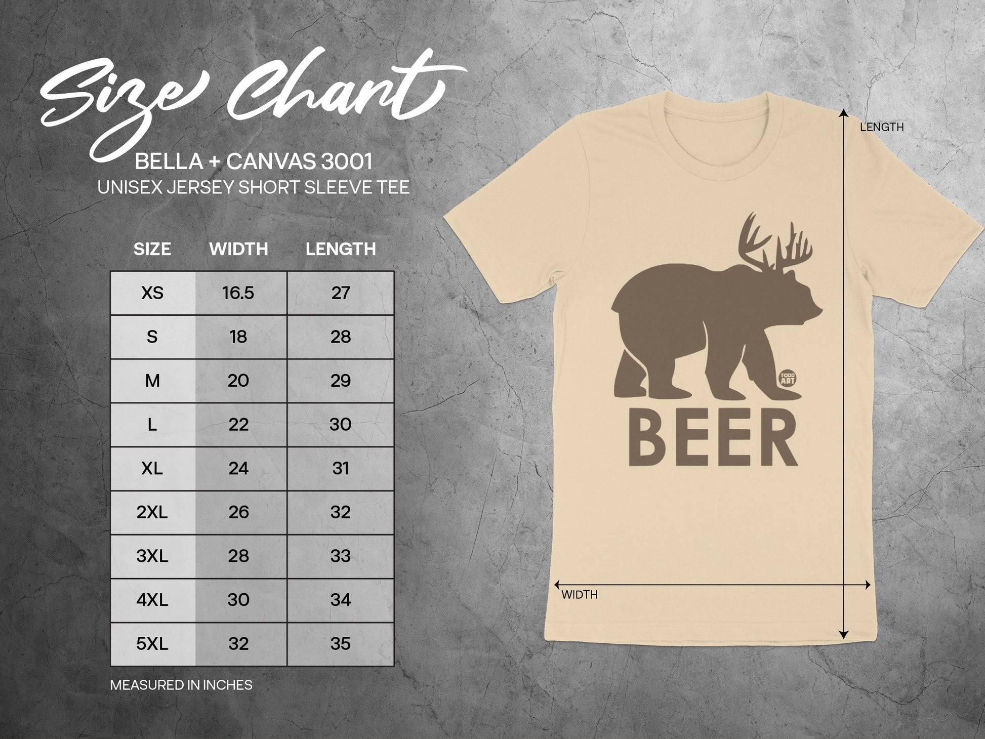Beige Tee with Bear and Antlers Design product type
