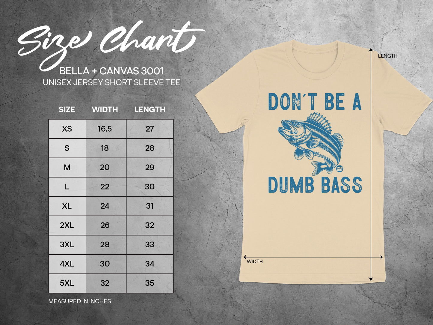 Don't Be a Dumb Bass Graphic Tee Shirt product type