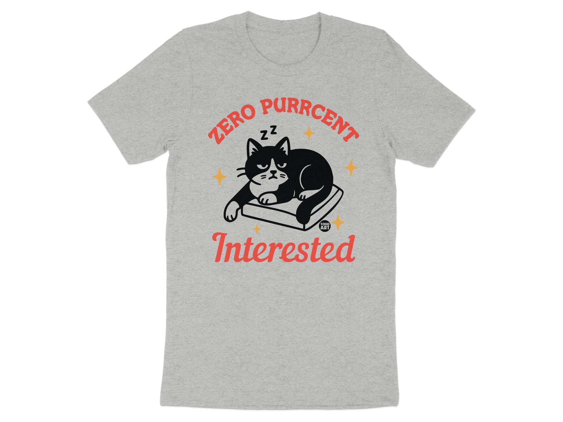 Zero Purrcent Interested Cat Design T-shirt product type