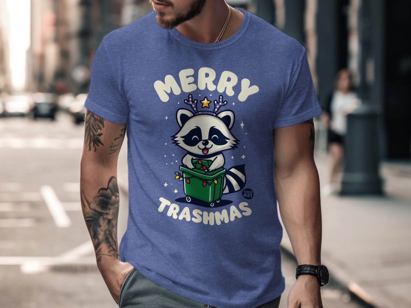 Merry Trashmas Raccoon Design Novelty T-Shirt product