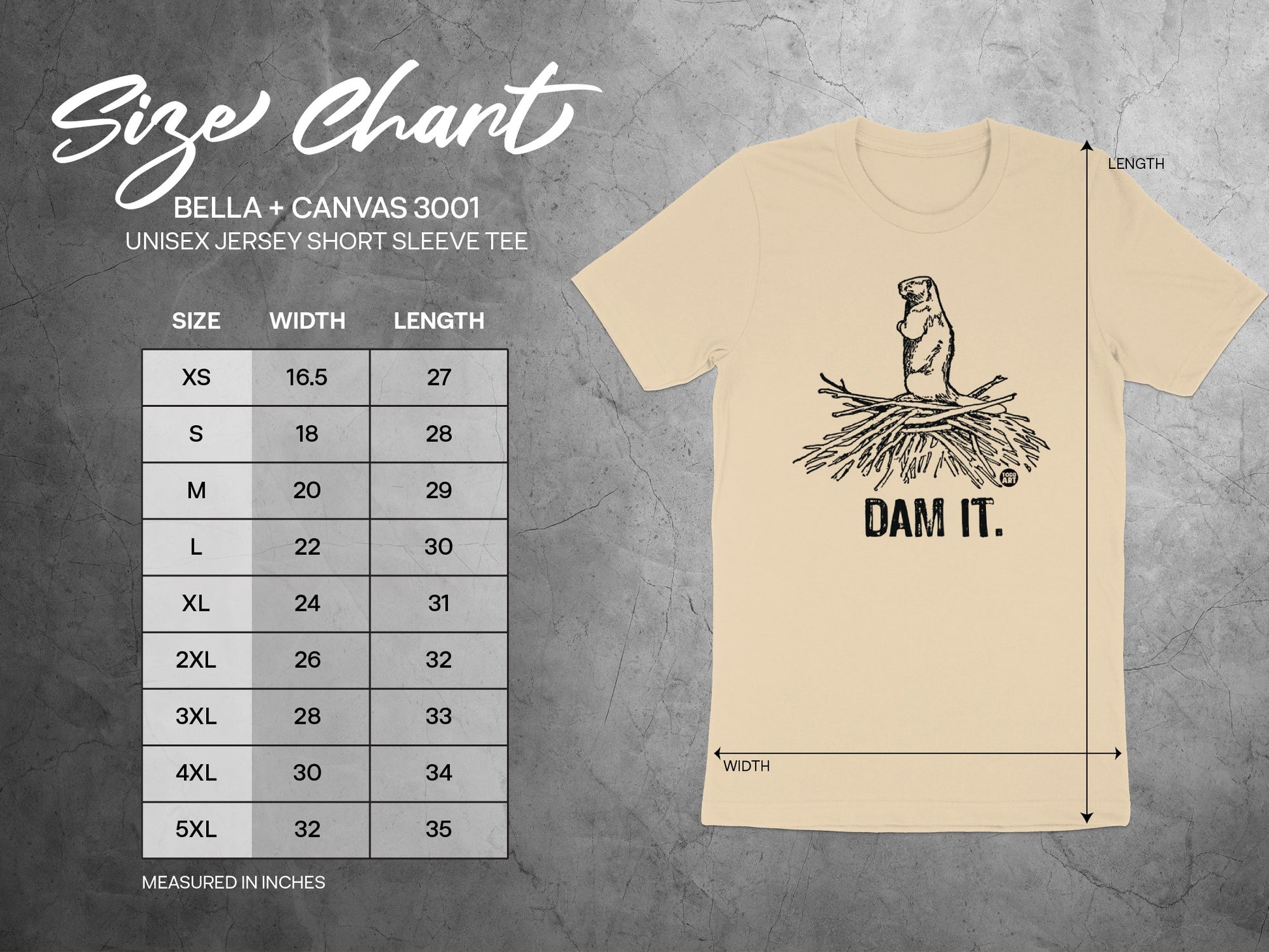DAM IT Beaver Graphic Unisex Jersey Short Sleeve product