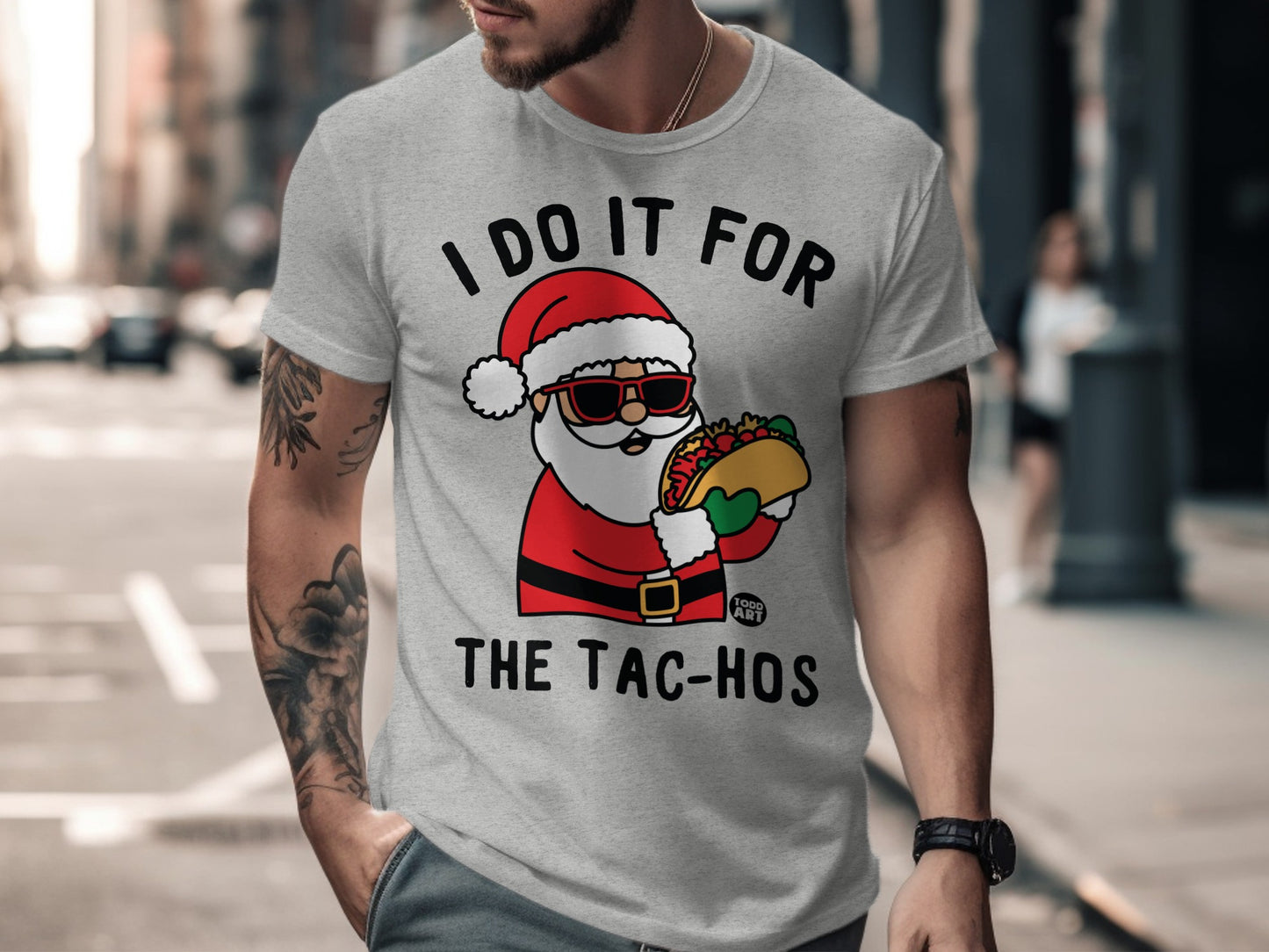 I Do It For The Tac-Hos Funny Santa Graphic Shirt