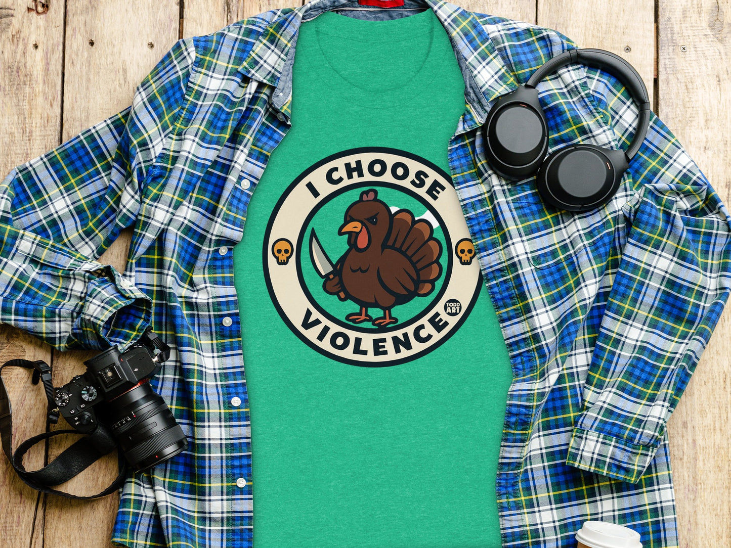 Funny Chicken I Choose Violence Graphic Tee