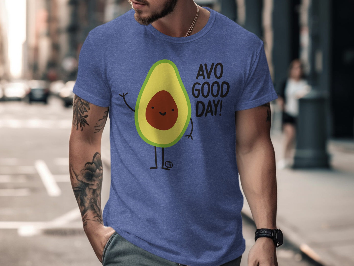 Avo Good Day Cartoon Avocado Graphic T-Shirt