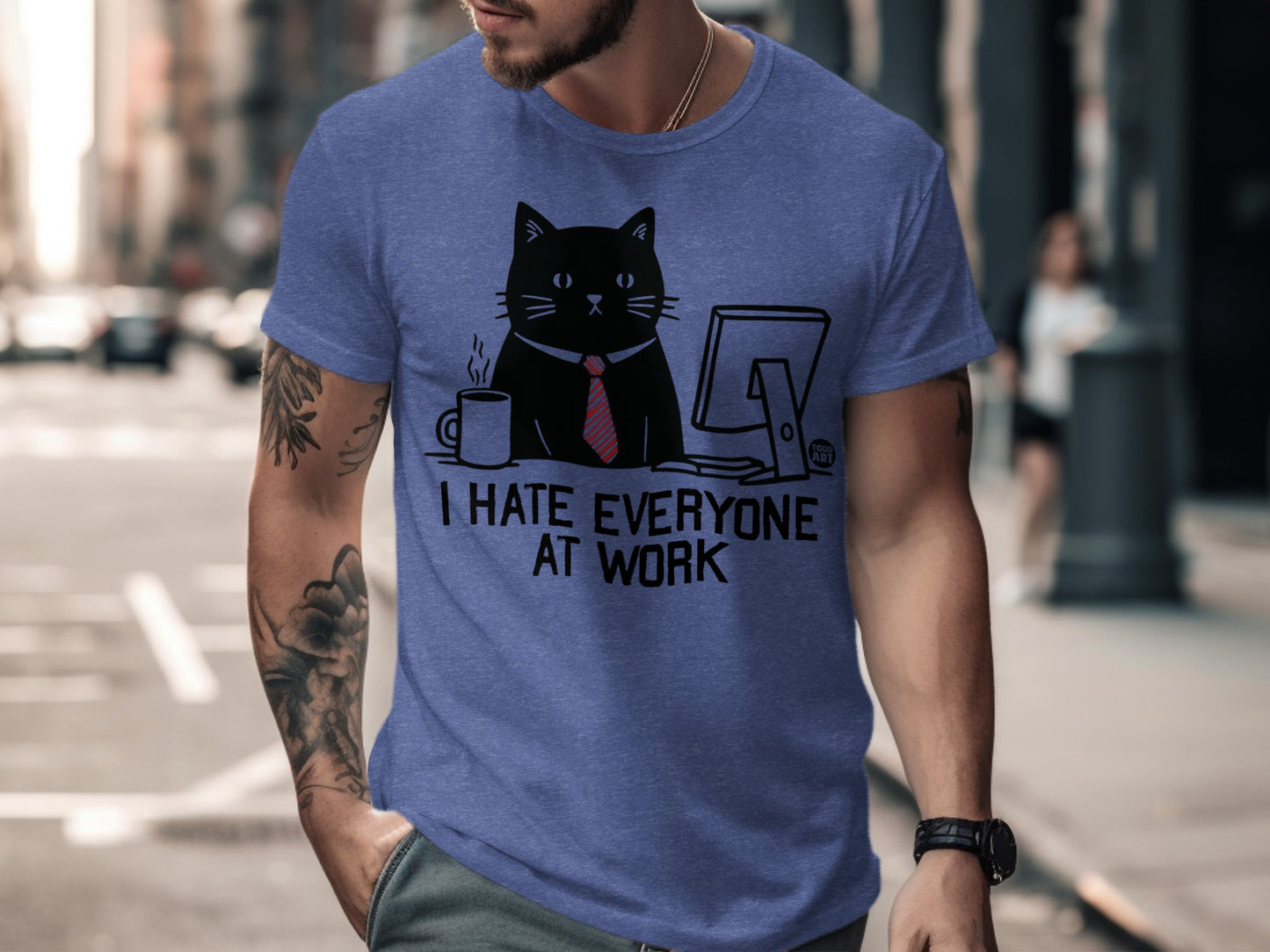 I Hate Everyone At Work Cat Graphic T-Shirt product