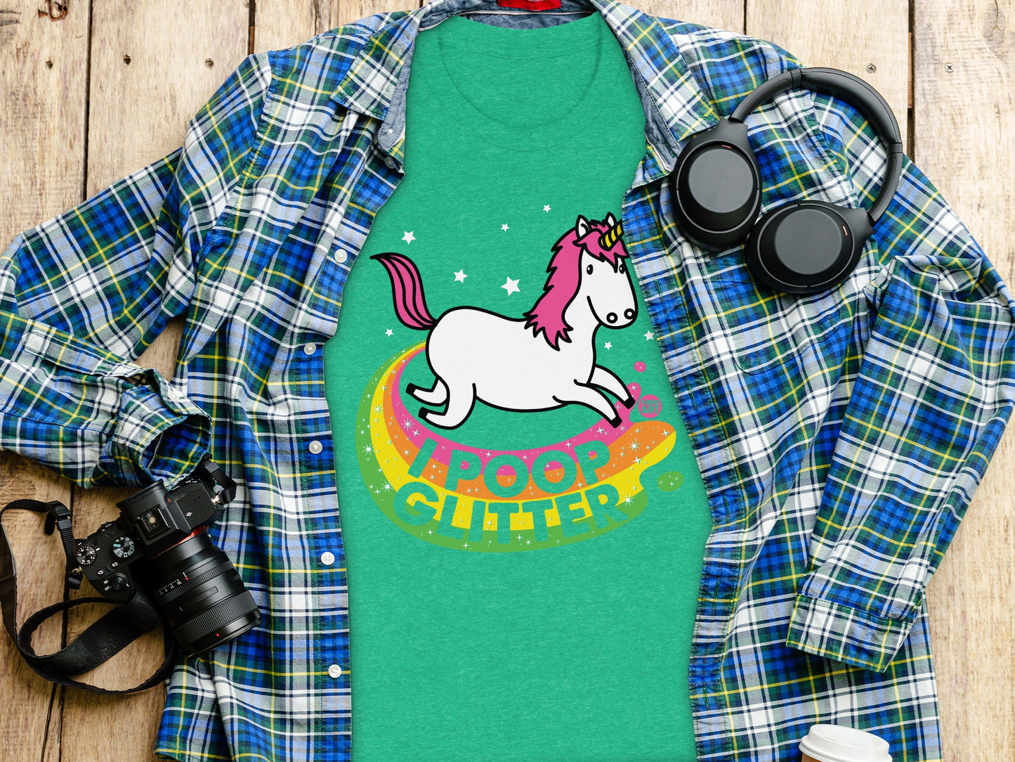 Funny Unicorn Poop Glitter T-Shirt Novelty Clothing Art