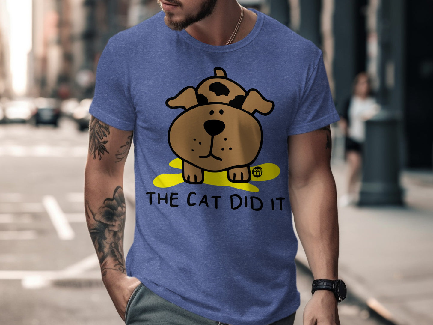 The Cat Did It Funny Cute Dog Graphic Design product type