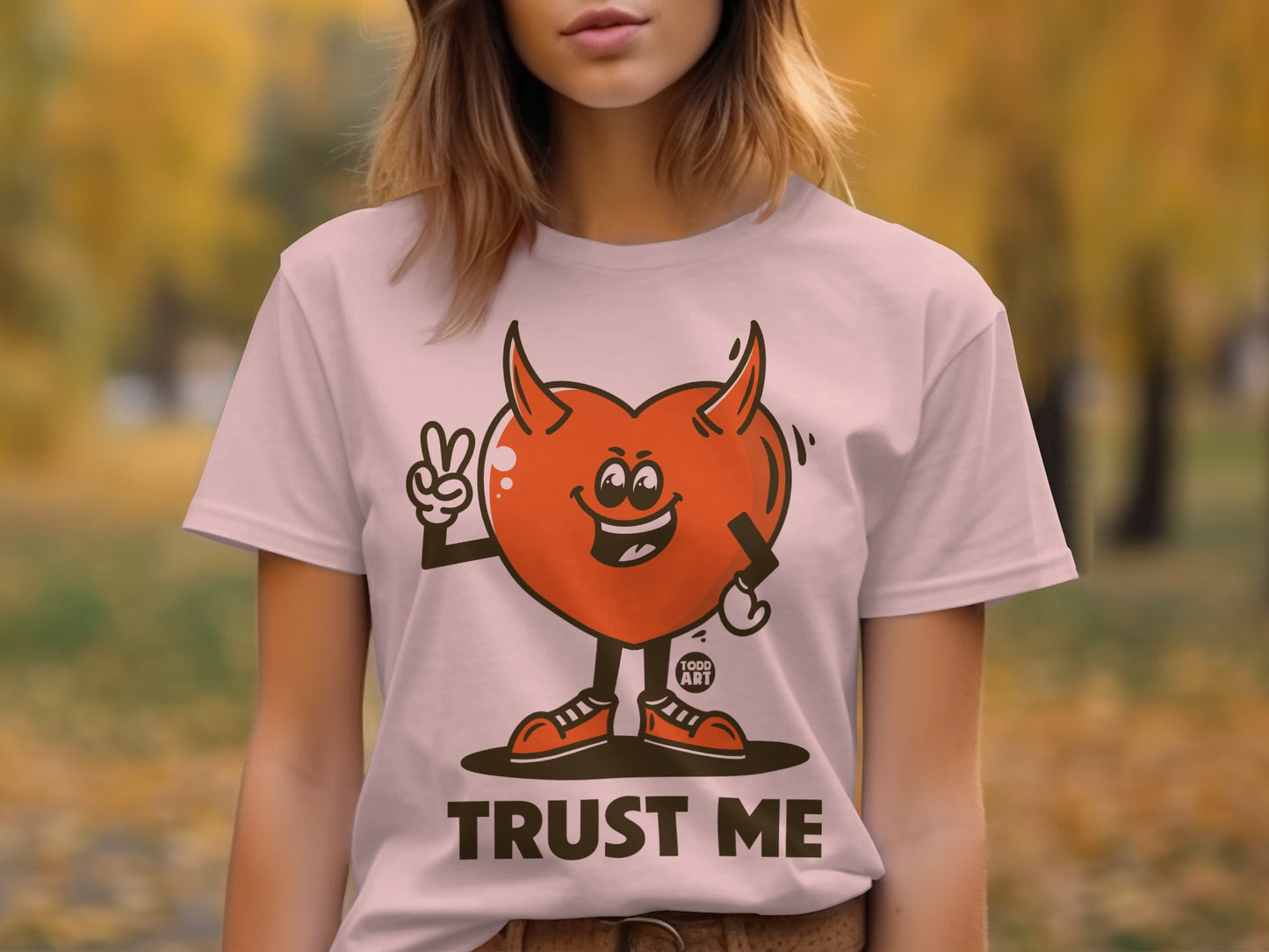 Trust Me Heart Character T-Shirt Design