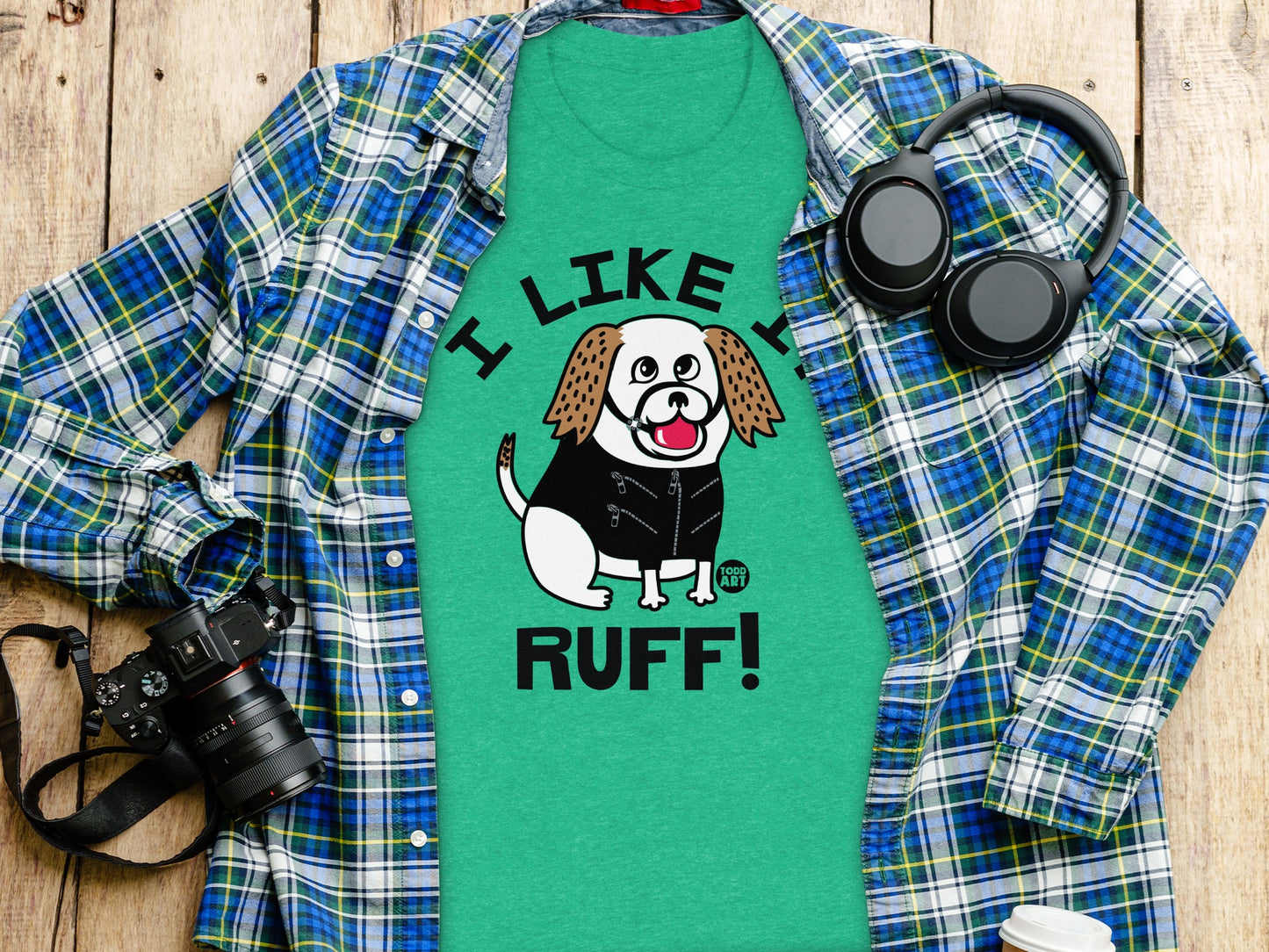 I Like It Ruff Cartoon Dog Illustration T-shirt product